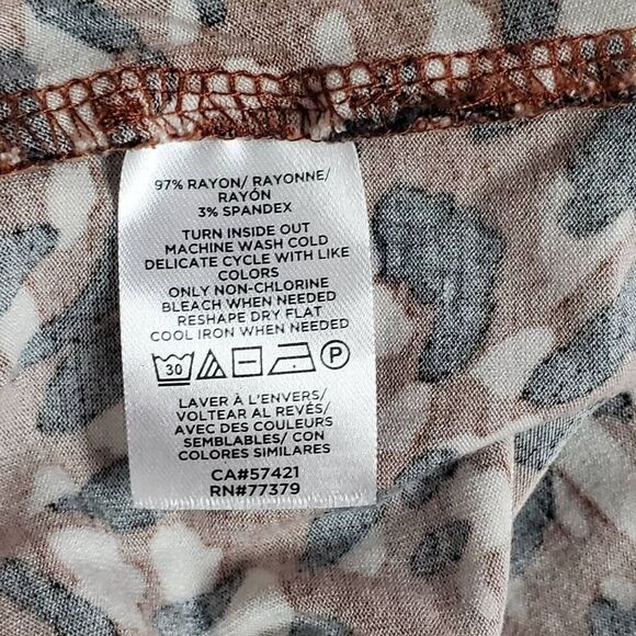 Ann Taylor Factory Women's Leopard Print Ruffle Sleeve Top Size M Brown Black Wh - Picture 6 of 7